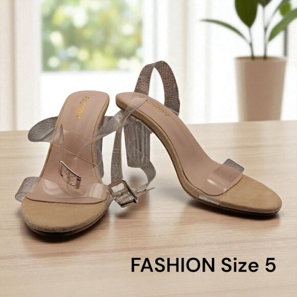 Fashion High Heels Clear Straps - Picture 1 of 4